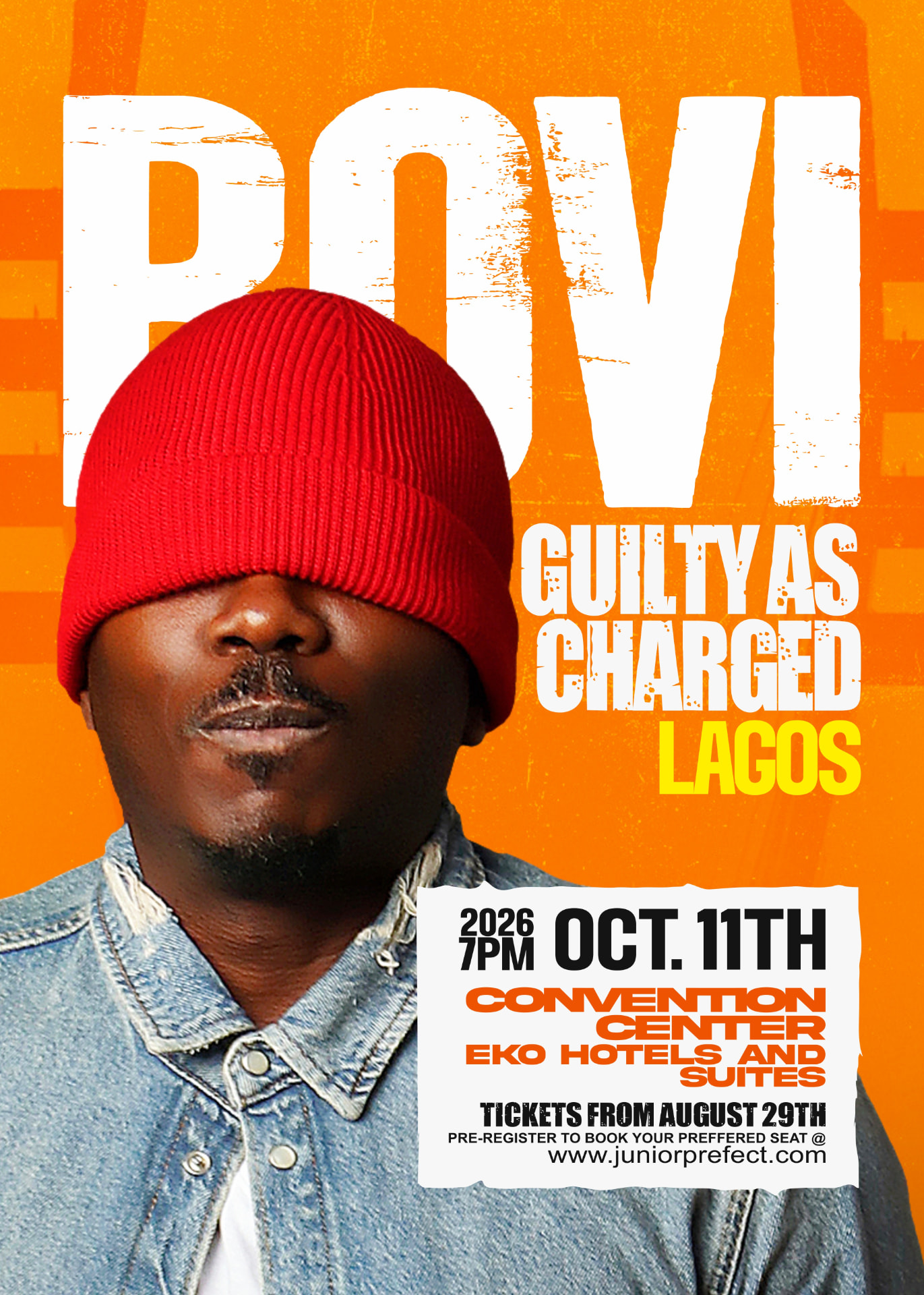 Bovi Guilty As Charged official show poster